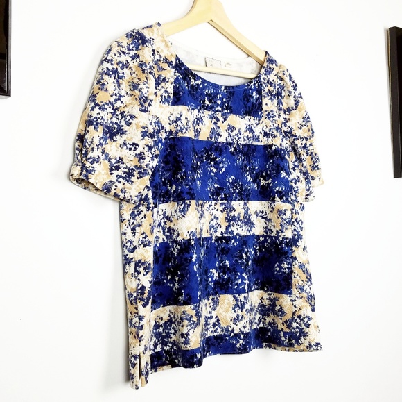 Anthropologie big striped color splashed top - Picture 3 of 6